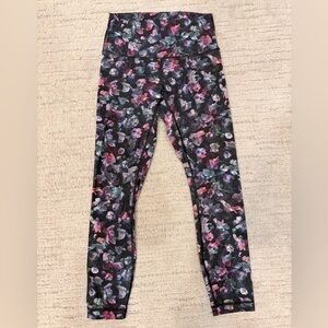 Lululemon Athletica Floral Black Leggings